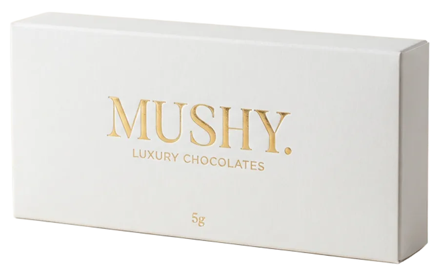 MUSHY luxury mushroom chocolate bar with premium packaging